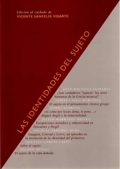Libro: Las identidades del sujeto | Autor: Vicente Sanfélix Vidarte | Isbn: 8481911585