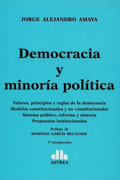 Libro: Democracia y minoría política - Autor: Jorge Alejandro Amaya - Isbn: 9789877060270