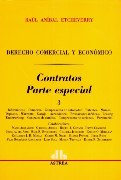 Libro: Contratos. Parte especial 3 | Autor: Raúl Aníbal Etcheverry | Isbn: 9505085397