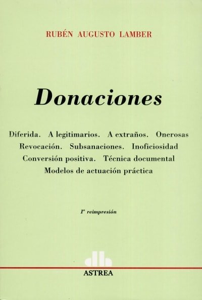 Libro: Donaciones | Autor: Rubén Augusto Lamber | Isbn: 9789505088188