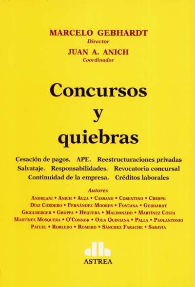 Libro: Concursos y quiebras | Autor: Marcelo Gebhardt | Isbn: 9789877063325