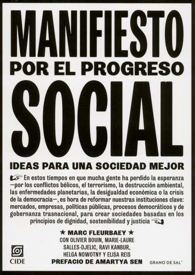 Libro: Manifiesto por el progreso social | Autor: Olivier Bouin | Isbn: 9786079876227